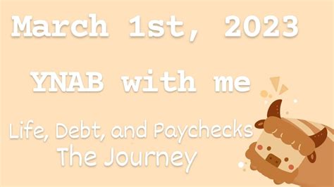 Budget With Me Through Ynab A Brief Financial History And March St