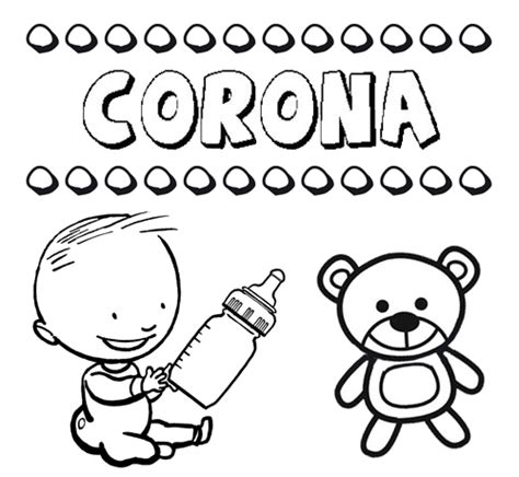 Dibujo Del Nombre Corona Para Colorear Pintar E Imprimir