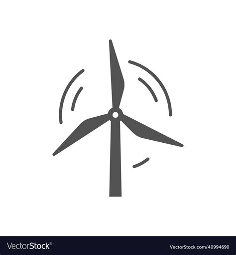 Wind Turbine Black Icon Royalty Free Vector Image