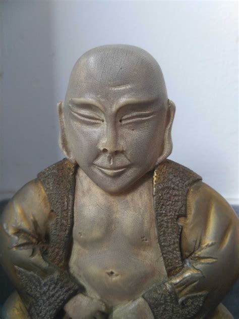 Vintage Figura Buddy Figurka Z Ywicy Budda Siedz Cy Na Poduszce