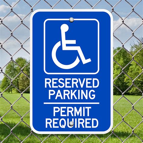 Handicapped Reserved Parking Permit Required Sign