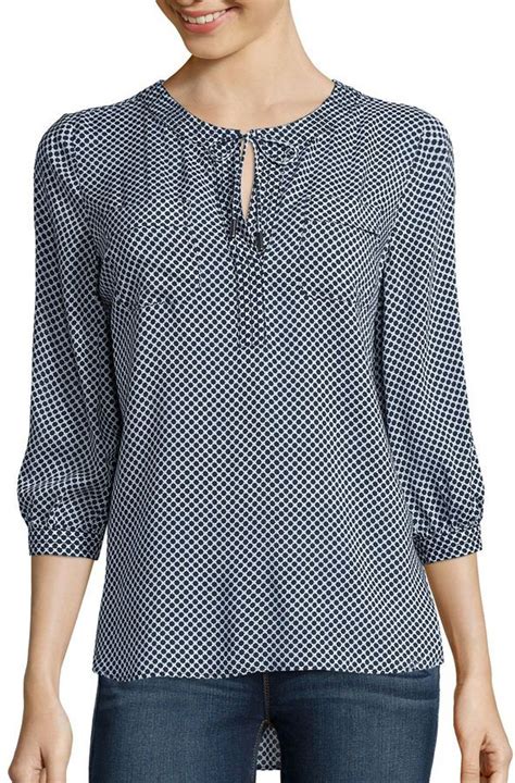 Stylus Stylus Sleeve Popover Blouse Tall Blouse Designs