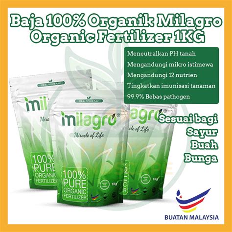 Baja Organik Milagro Organic Fertilizer 1kg 100 Pure Organic Fertilizer Untuk Tanaman Sayur