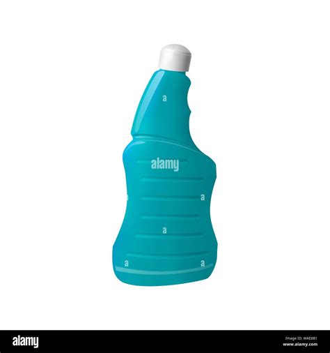 Blue Plastic Bottle With White Cap Cleaning Detergent In The Container Vector Illustration