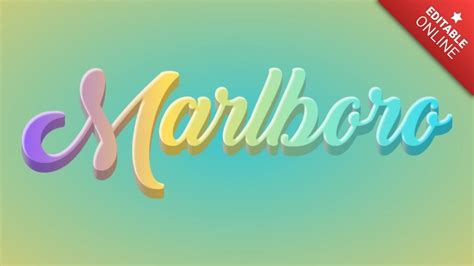 Marlboro 3D Text Pastell Mehrfarbig Texteffekt Generator