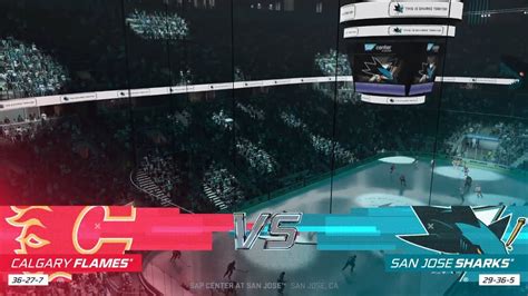 Nhl Full Match Calgary Flames Vs San Jose Sharks Simulation