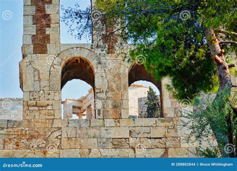 Ancient Roman Odeon Of Herodes Atticus Athens Greece Stock Photo