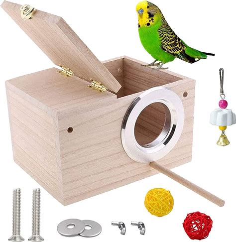 Parakeet Nest Box Pcs Bird House Budgie Wood Breeding Box For