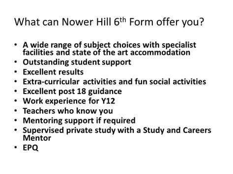 Nower Hill 6 Th Form Welcome To Our 6 Th Form Open Evening Ppt Download