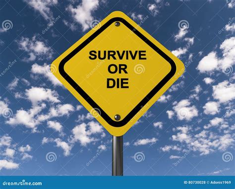 Survive Or Die Road Sign Stock Photo Image Of Diamond 80730028