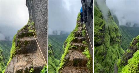 On Camera: Treacherous Climb To Bhairavgad Fort Atop The Sahyadri ...