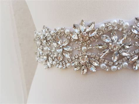 Bridal Belt Wide Bridal Sash Wedding Belt Rhinestone Belt Bridal