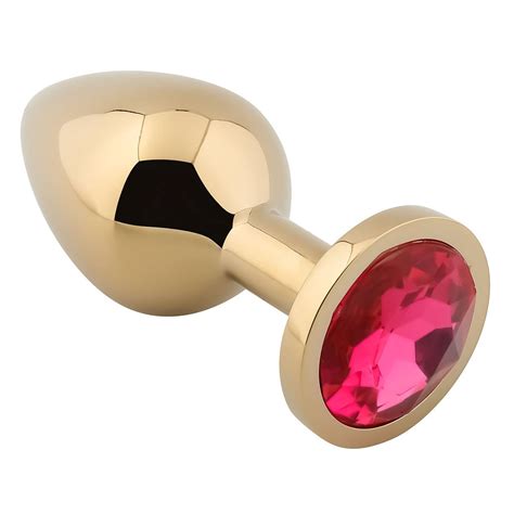 Buttplug Aurora Hot Pink Gold Medium Gouden Metalen Buttplug