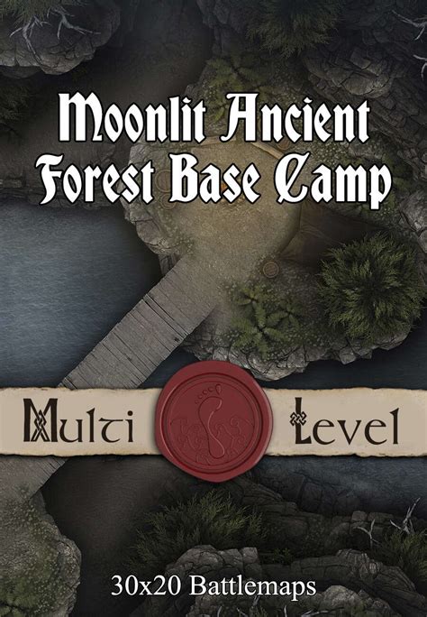 X Multi Level Battlemap Moonlit Ancient Forest Base Camp