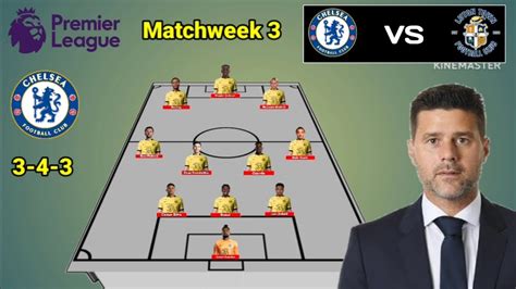 Chelsea Vs Luton Town ~ Potential Line Up Chelsea Matchweek 3 Premier