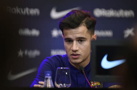 Philippe Coutinho Presentation Camp Nou Stadium Barcelona Spain