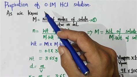 How To Prepare 0 1M HCl Solution YouTube