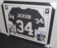 Bo Jackson Signed Raiders 35x43 Custom Framed Jersey JSA COA