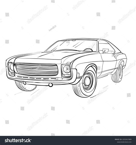 Car Line Drawing Vector Art Stock Vector (Royalty Free) 2252417489 ...