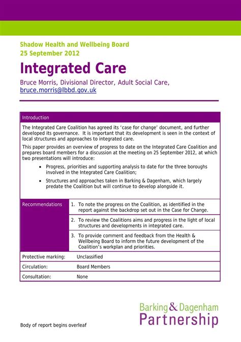 Integrated Care London Borough Of Barking And Dagenham