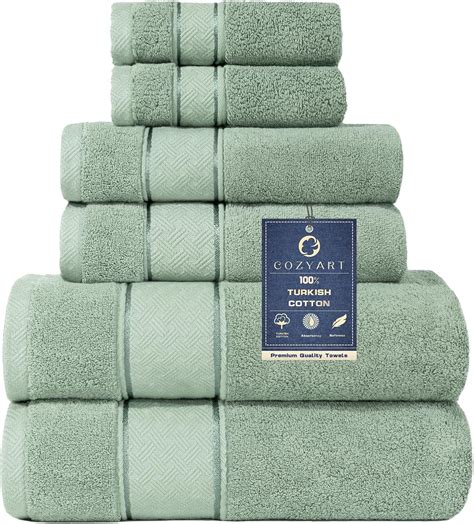 Amazon COZYART Sage Green Bath Towels Set 6 Piece 2 Bath Towels 2