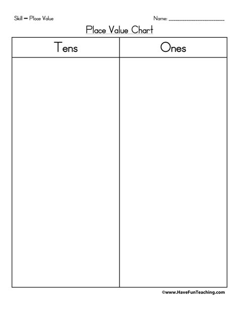 Tens, Ones Place Value Chart - Have Fun Teaching