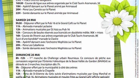 Aramon La F Te Du Printemps Du Au Mai Programme Complet