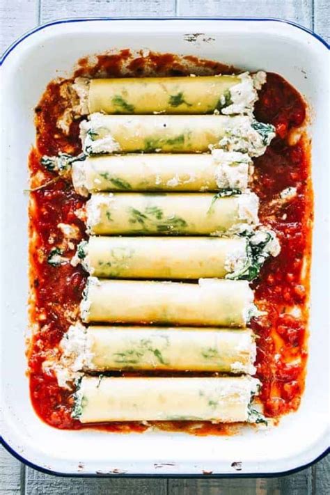 Creamy Ricotta Spinach And Chicken Cannelloni Pasta Recipe