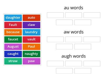 Augh and aw words - Teaching resources