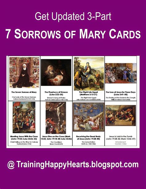 Training Happy Hearts Free Printable 7 Sorrows Of Mary Cards And 2 Questions