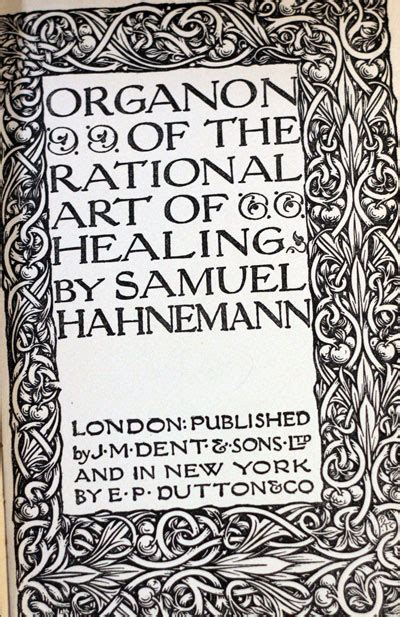 Organon Of The Rational Art Of Healing Samuel Hahnemann 1913 1st