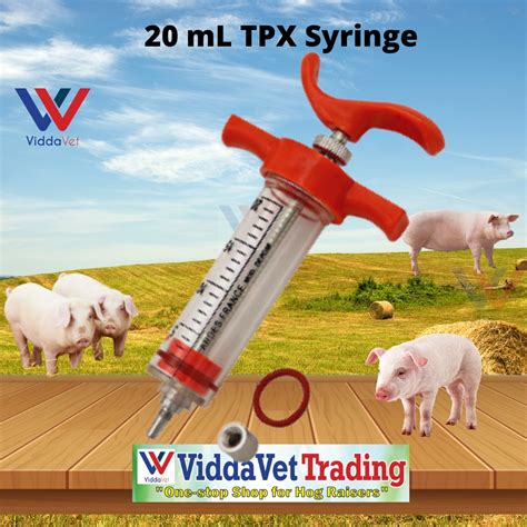 Reusable 20ml TPX Steel Syringe For Pig Poultry Veterinary Vaccination