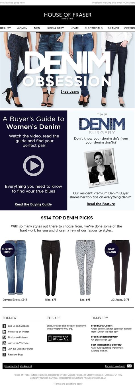 House Of Fraser Denim Email Newsletter Web Development Design Denim