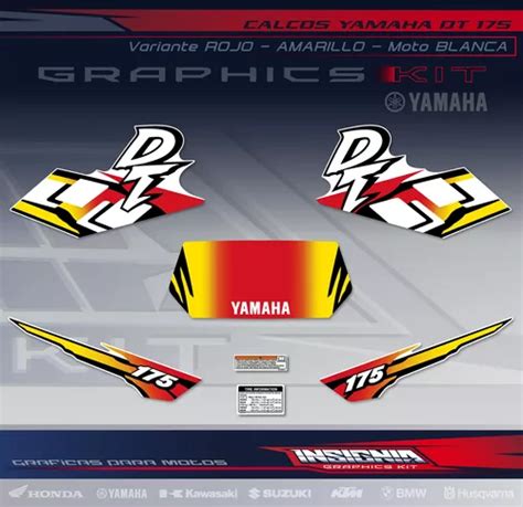 Calcos Yamaha Dt 175 Moto Blanca Insignia Calcos