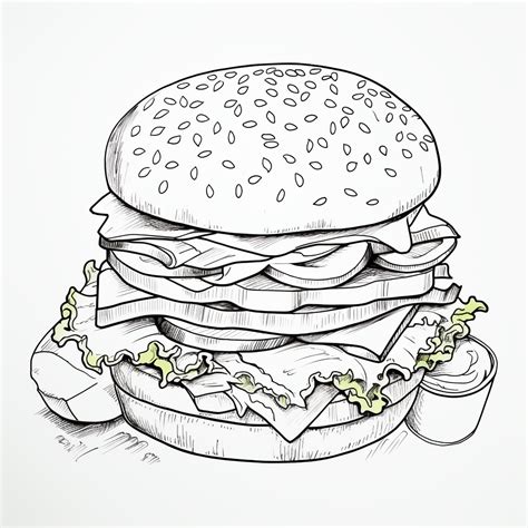 Hamburger Coloring Page