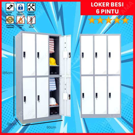 Jual Loker Besi 6 Pintu Locker Besi 6 Pintu 3 Baris Shopee Indonesia