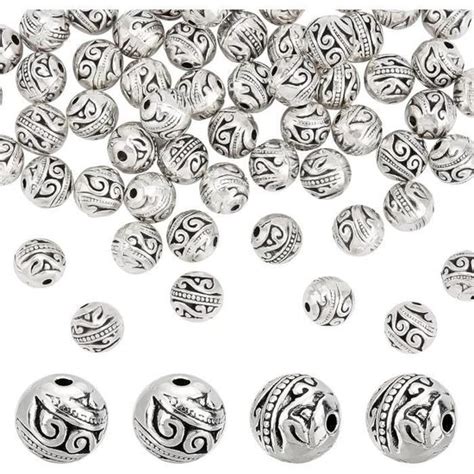 PandaHall Elite 60pcs 8mm Perles Tibétaines Antiques Perles