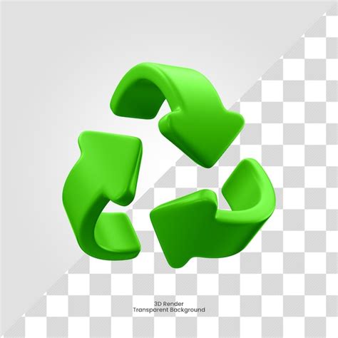 Ic Ne De Recyclage Vert Rendu D Psd Premium