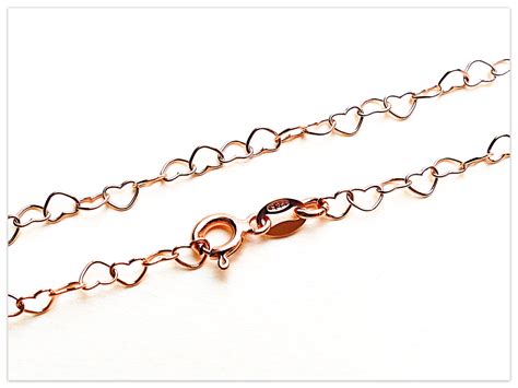 Cm Mm Herzen Kette K Rose Gold Vergoldete Silber Kette Herz