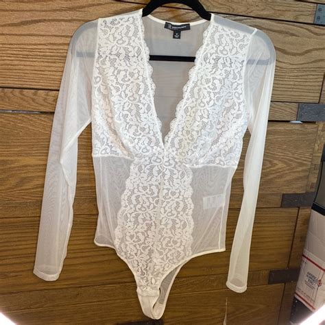 Inc International Concepts Intimates And Sleepwear Nwt Inc Intimates White Lace Mesh Bodysuit