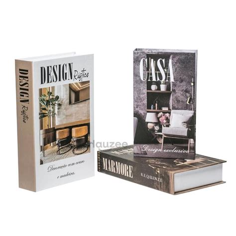 Conjunto Livro Caixa Decorativa Fake Preto E Branco Casas Bahia