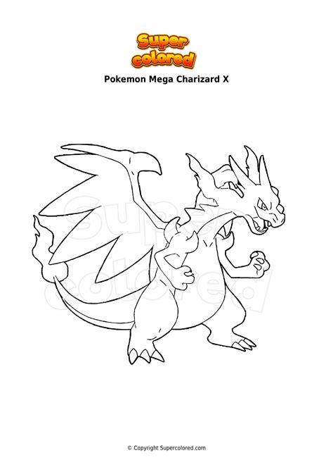 Coloring Page Pokemon Mega Charizard X