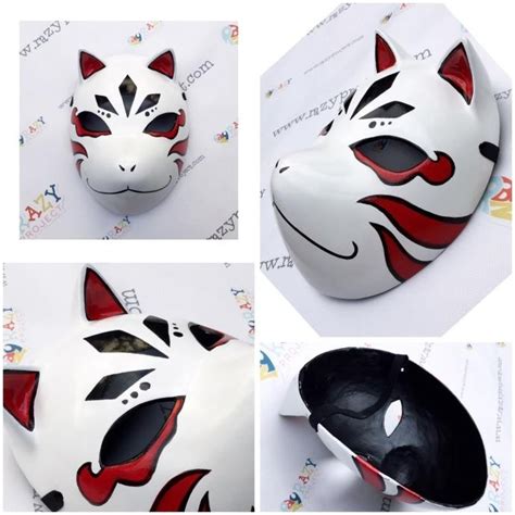 Jual Promo Mask Topeng Kayu Cosplay Anime Kitsune Anbu Kakashi Hatake