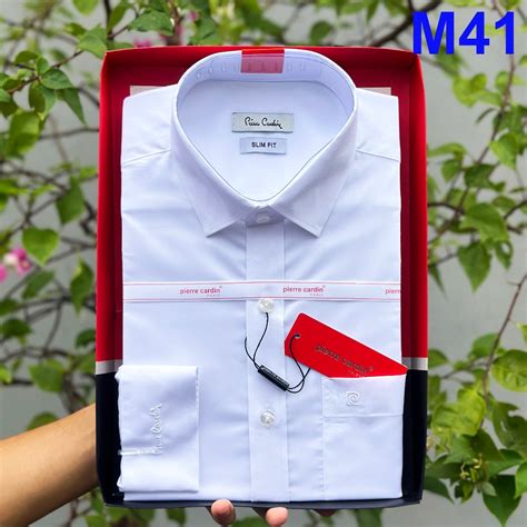 Áo Sơ Mi Nam Pierre Cardin, Sơ Mi Trắng Dài Tay Thêu Chữ Trắng, Sơ Mi ...