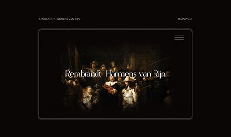 Rembrandt Harmens Van Rijn Website Design On Behance