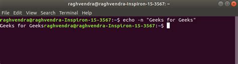 Echo Command In Linux With Examples Geeksforgeeks
