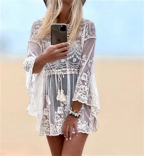 Lace See Through Cover Up