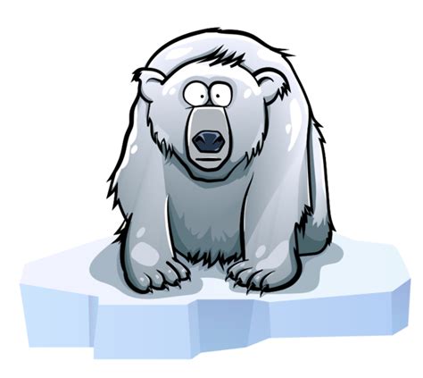 A Polar Bear Floating On An Ice Floe Free Vector Stock