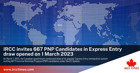 Ircc Invites Pnp Candidates In The Express Entry Draw Opened On