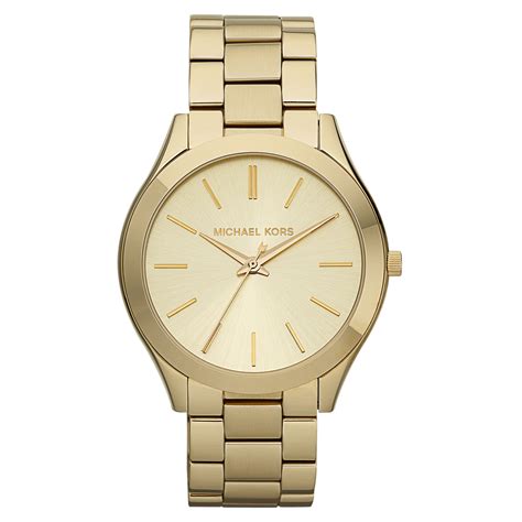 Michael Kors Women S Slim Runway Gold Tone Stainless Steel Bracelet